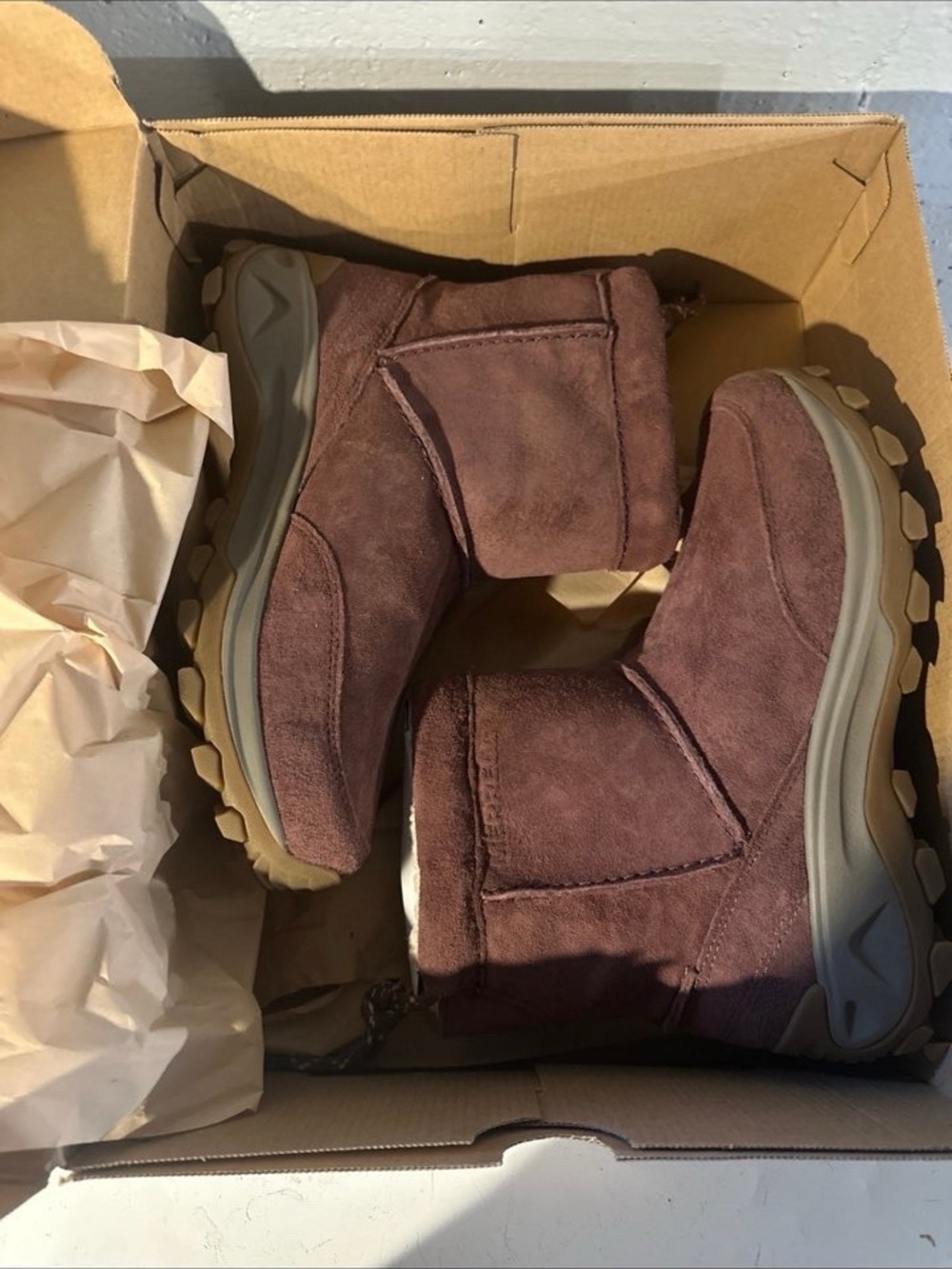 Women's Brown Suede Casual Combat Boot — Cozy Lug Sole